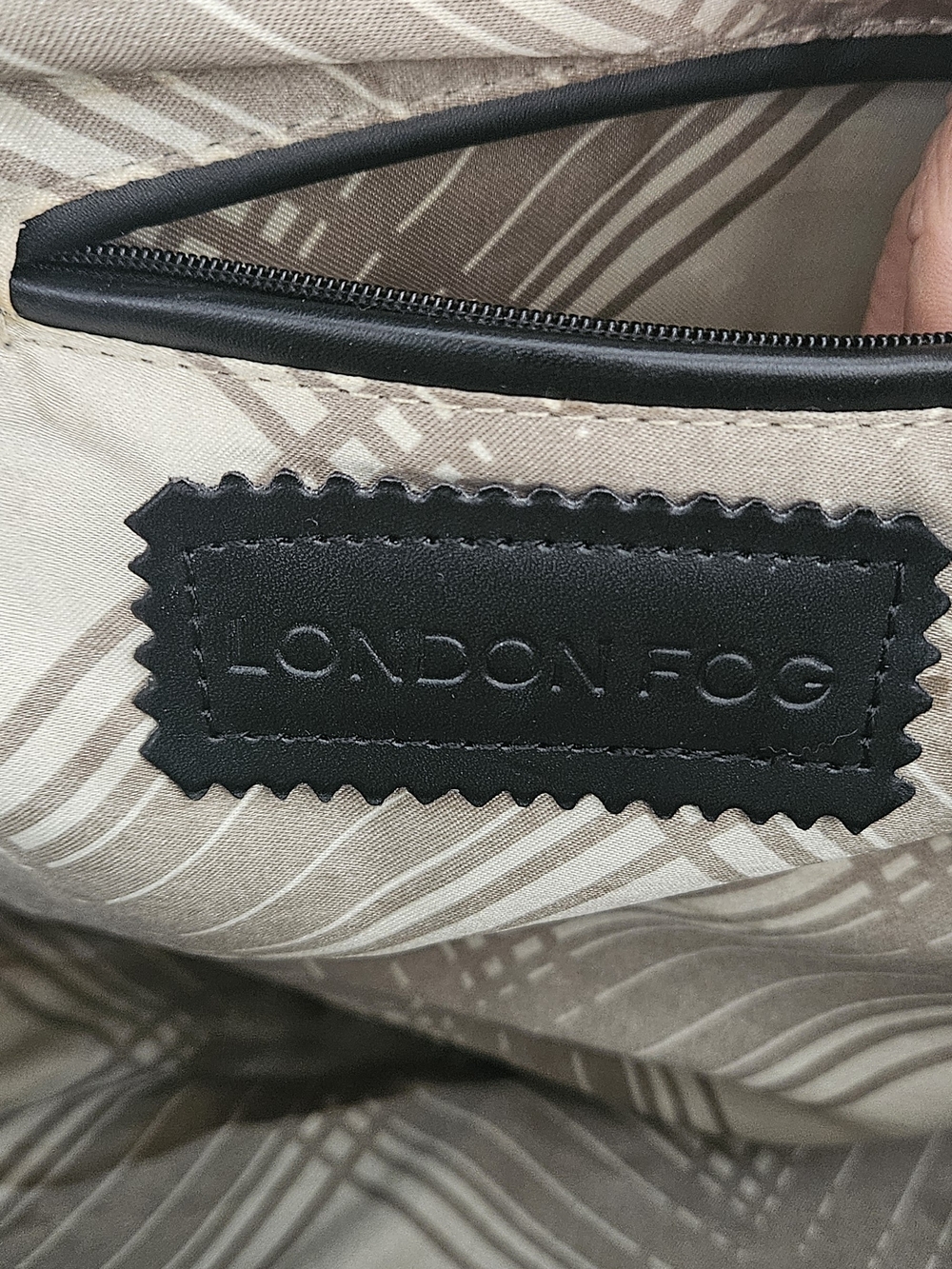 London Fog Black & White Structured Satchel - Picture 5 of 5